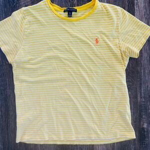 Ralph Lauren Yellow and White Striped Tee